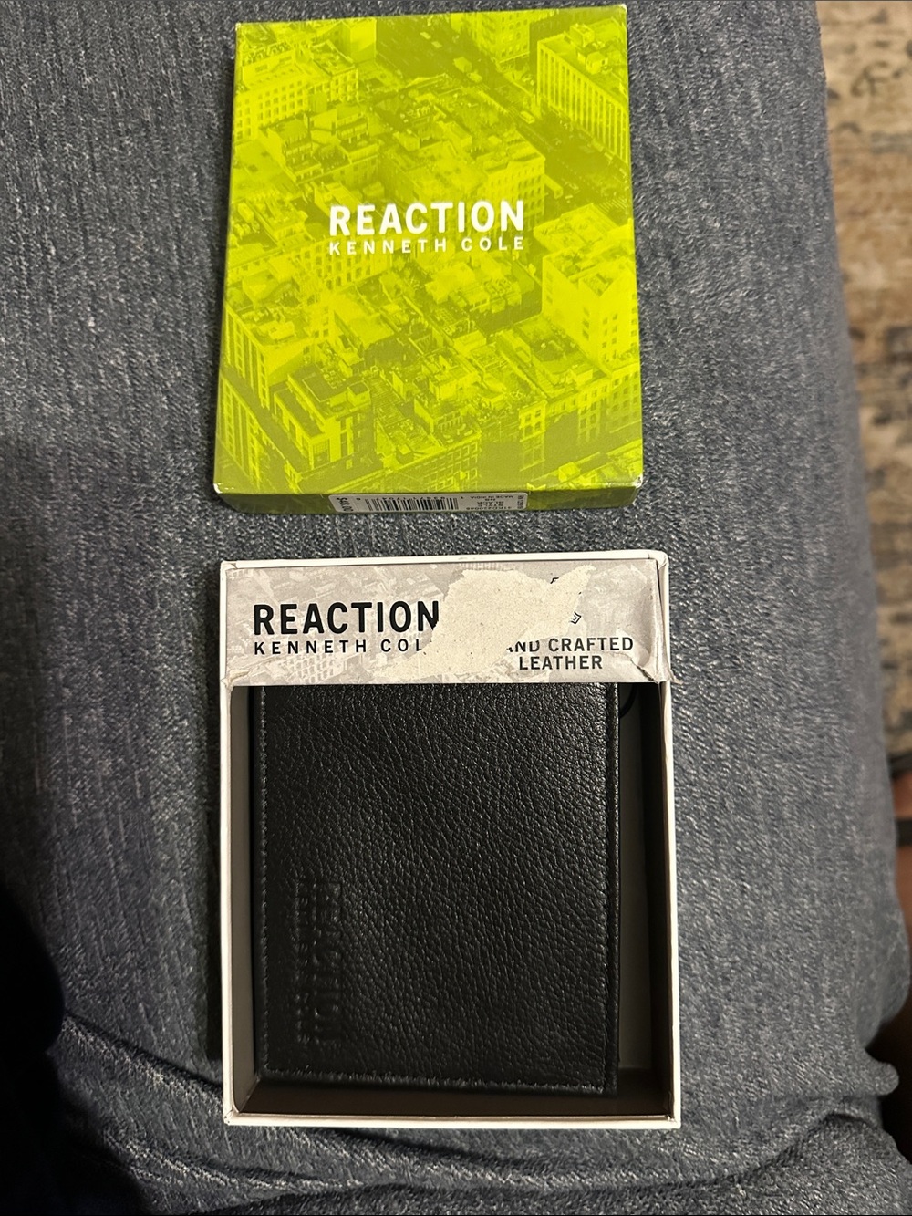 Reaction Kenneth Cole Black Pebbled Leather Bifold Wallet